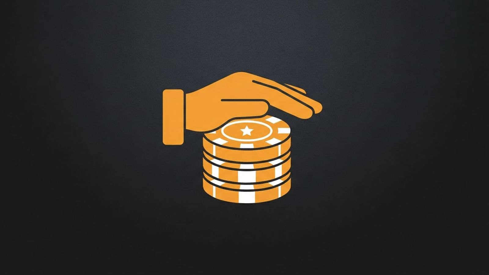 Symbole de jeu responsable avec main sur jetons